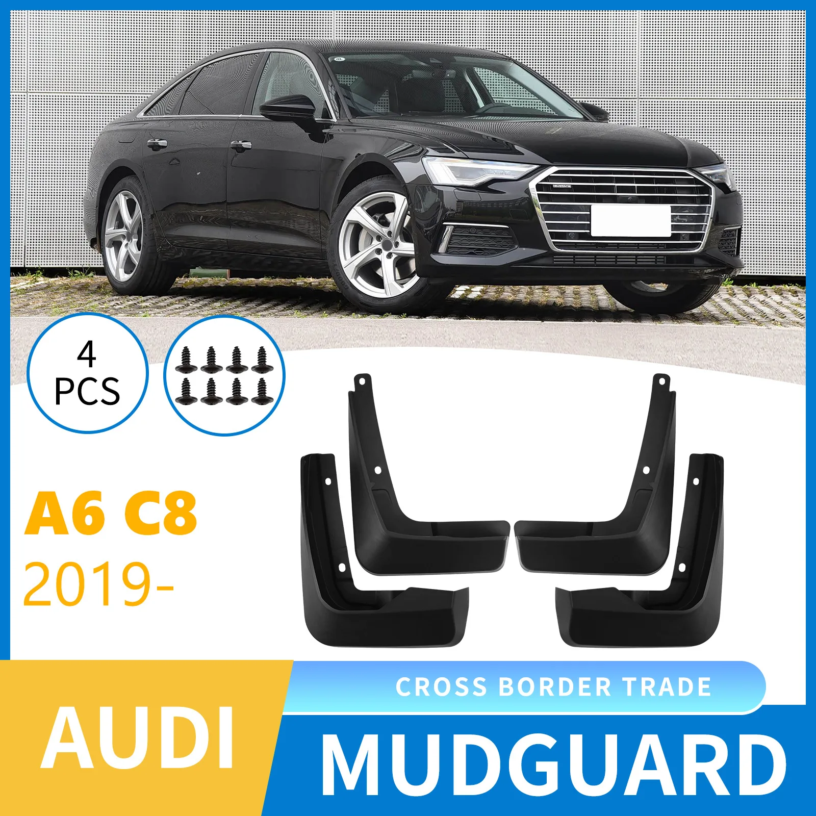 

Mudguard For Audi A6 C8 2019-2025 regular car soft mudguard leather,Front Rear Flares Splash Guards Cover Car Accessorie
