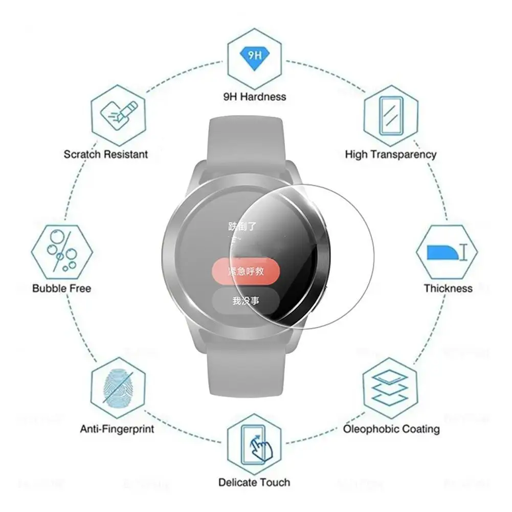 นาฬิกาอัจฉริยะสำหรับ Xiaomi Mi Watch S3, สมาร์ทวอทช์กระจกนิรภัยป้องกันรอยขีดข่วนฟิล์มป้องกันหน้าจอ AMOLED อุปกรณ์เสริมสำหรับนาฬิกา