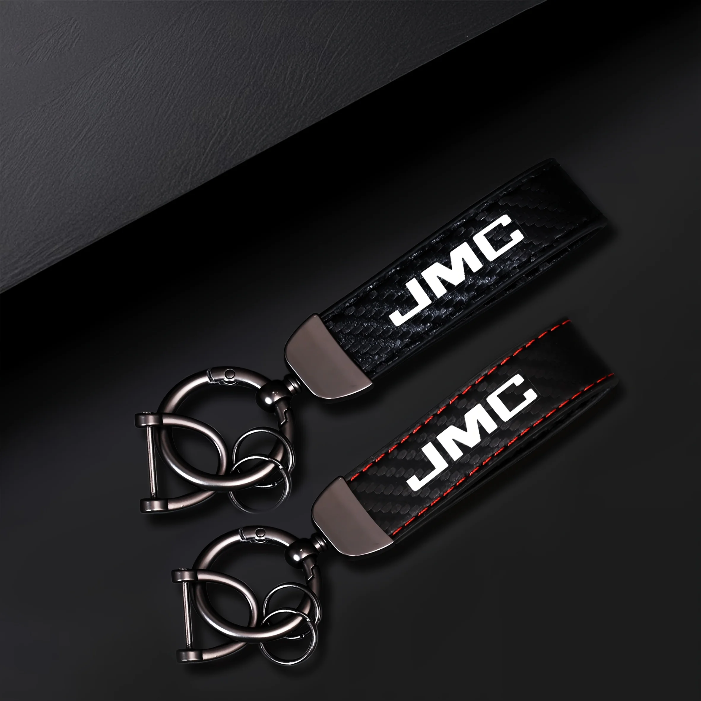 Car Sleek Carbon Fiber Style Car Style Keychain Microfiber Leather Key Chainfor  Jiangling JMC Domain Tiger 7 9 Territorial Auto