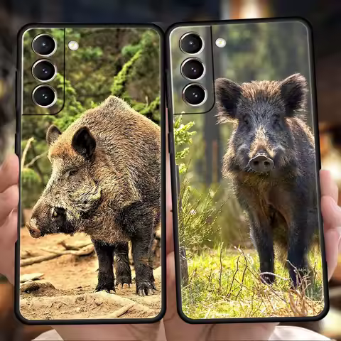 Animal Wild Boar Phone Case For Samsung Galaxy S25 S24 S23 S22 Ultra S20 S21 FE 5G S10 S9 Plus S10E Soft TPU Cover
