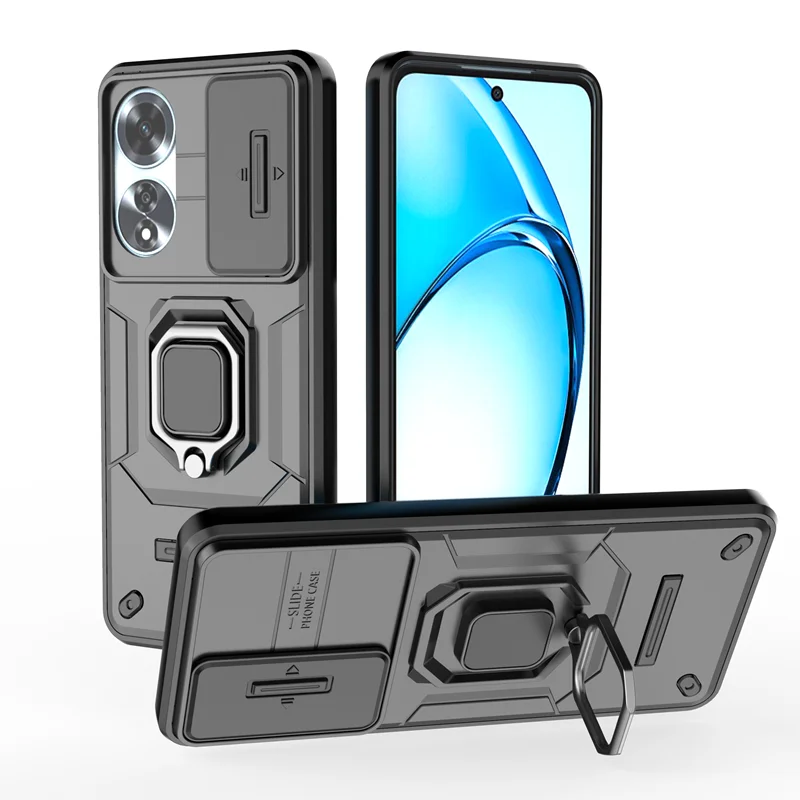 For OPPO A60 4G Case Magnetic Car Holder Ring Shockproof Armor Case For OPPO A60 A 60 OPPOA60 Slide Lens Back Cover