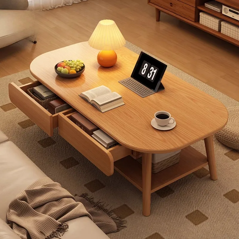 Mesa de centro transparente y sencilla de madera, decoración moderna para sala de estar, mesa auxiliar estética, mesa auxiliar para escribir, mesa auxiliar para cenar, muebles para el hogar
