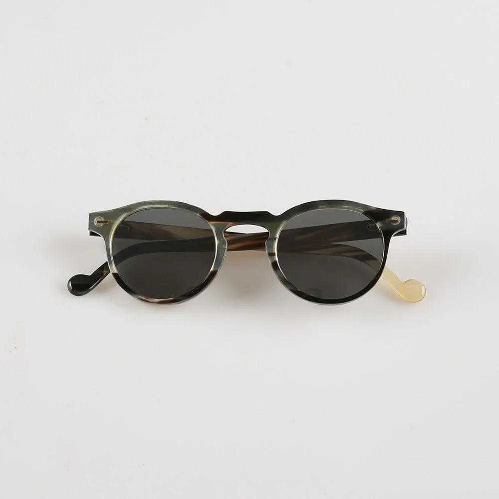 

Man Sunglasses Women Unique Classic Fashion Glasses Vintage Retro Stripes Handmade Natural Horn Polarized Men Sunglass