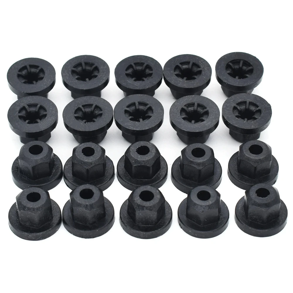 20/40/80PCS Plastic Body Nuts Flange Clamping Fasteners For 