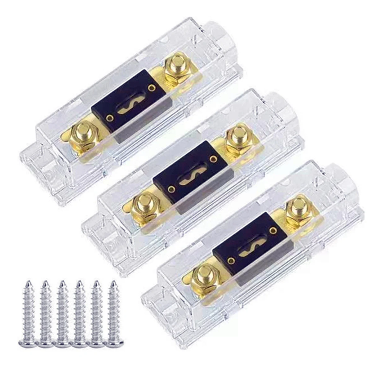 

3Pcs ANL Fuse Holder Bolt-on Fuse Car Fuse Holders Fusible Link with Fuse 80A Fuses AMP