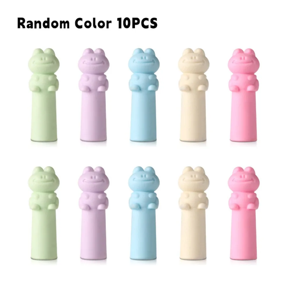 

10PCS High Quality Cat Shape Pencil Nib Protective Cap Correction Stationery 2 in 1 Pencil Extender Pen Top Cover Students Gift