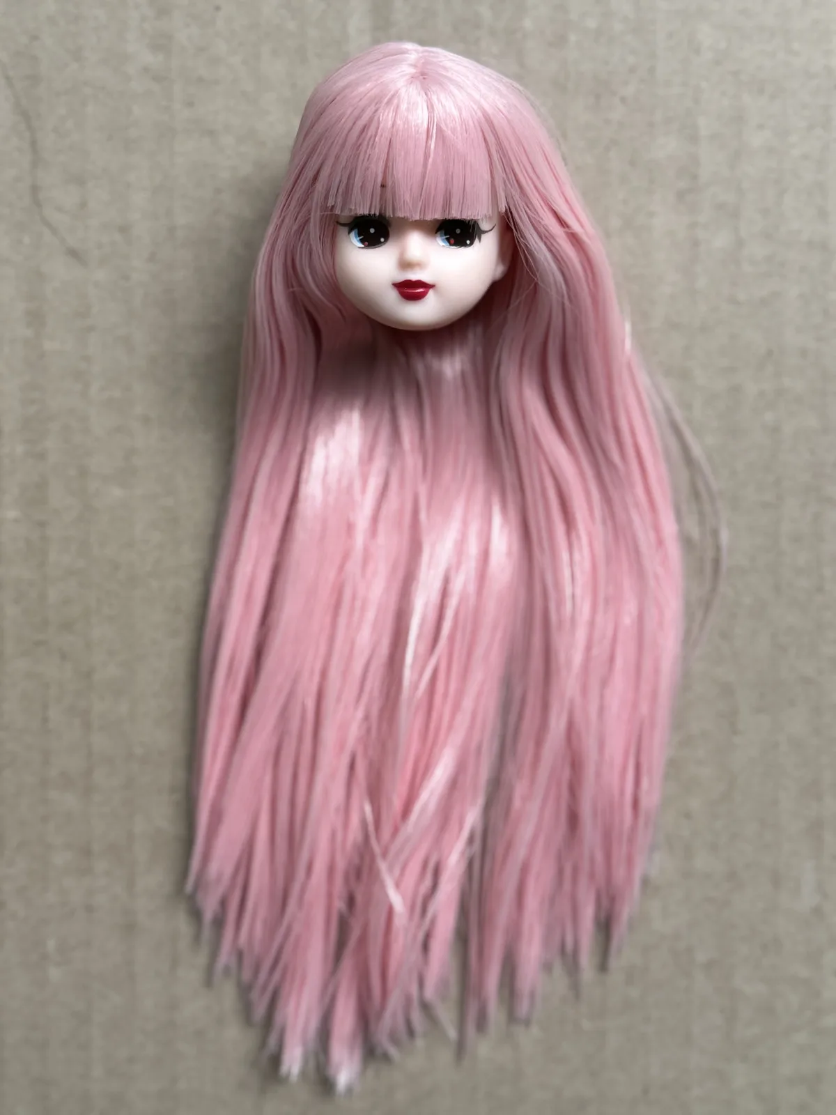 Licca Head Plant Hair Braid BOBO Blue Hair Toy Cartoon Doll Girls DIY Dressing Hair Toys Collection Cute Doll Head