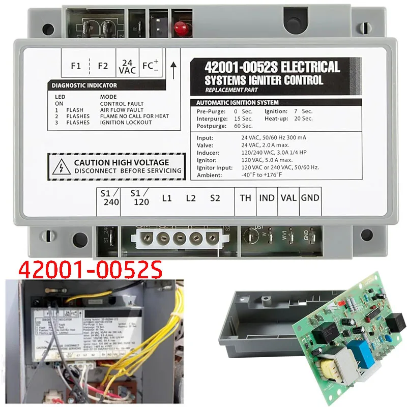 

Igniter Control Module Kit #42001-0052S Fit for MasterTemp & Sta-Rite Max-E-Therm Swimming Pool & Spa Heater Electrical Systems