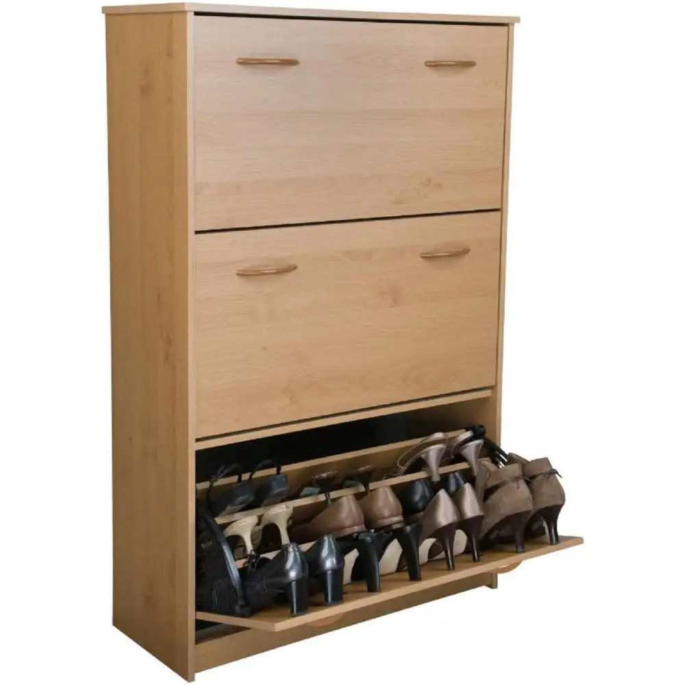 Stackable Triple Shoe Cabinet (Oak)
