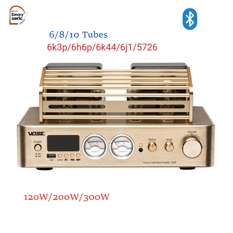 

Tube DAC Amplifier with Bluetooth 5.0 USB Playback Optical Coaxial 6-in-1 Digital Audio Decoder for Desktop Sound System