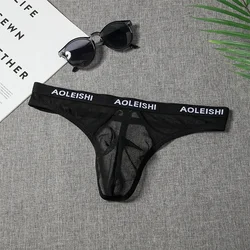 1pc Men's Sexy Mesh Bulge Pouch Underwear Panties Bikini Briefs Shorts Lingerie Man T-back G-strings Thongs