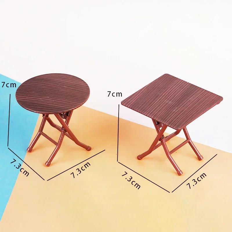 1Set 1:12 Puppenhaus Miniatur Klapptisch Hocker Esstisch Modell Möbel Zubehör Für Puppe Haus Wohnkultur Spielzeug