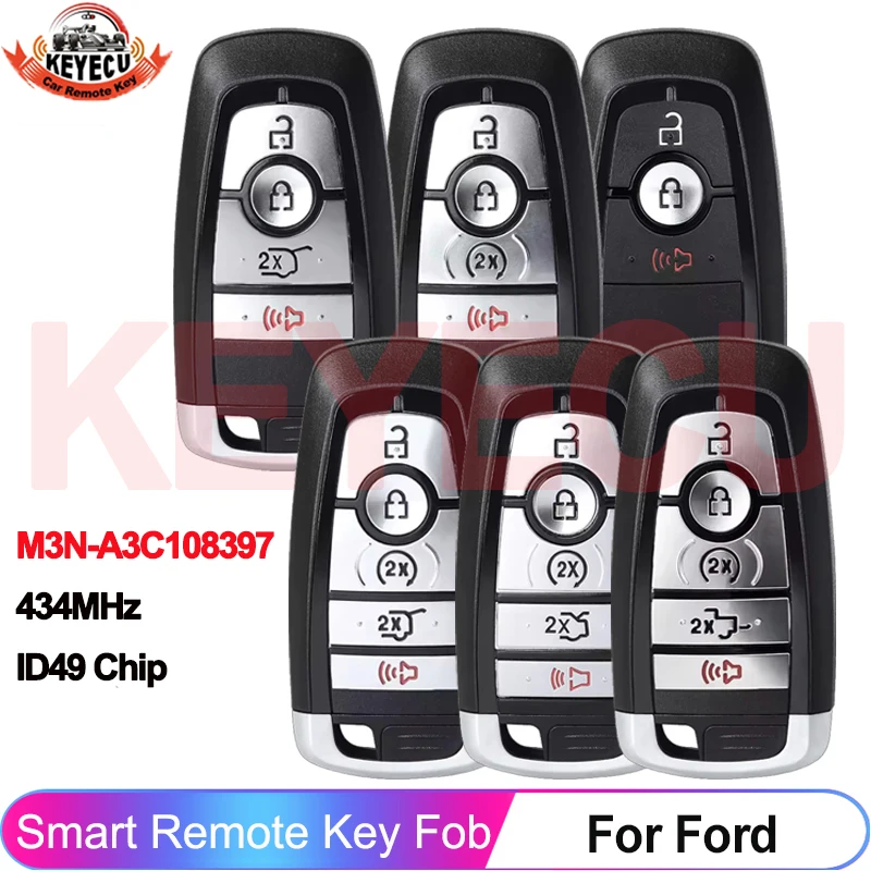 KEYECU สําหรับ 2023 2024 Ford Expedition Explorer Mustang Lincoln Navigator M3N-A3C108397 ID49 ชิป 434.2MHz REMOTE Key FOB 164-R834