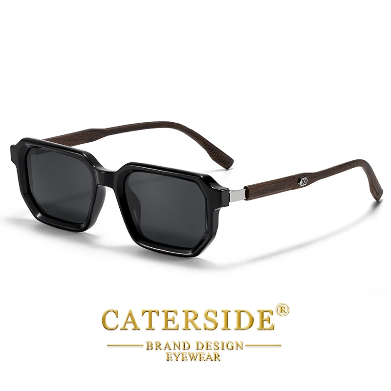 CATERSIDE Mode Herren Polarisierte Sonnenbrille Retro Polygonal Design Metall Dekoration Sonnenbrille Damen Party Reisebrille – Detail 10