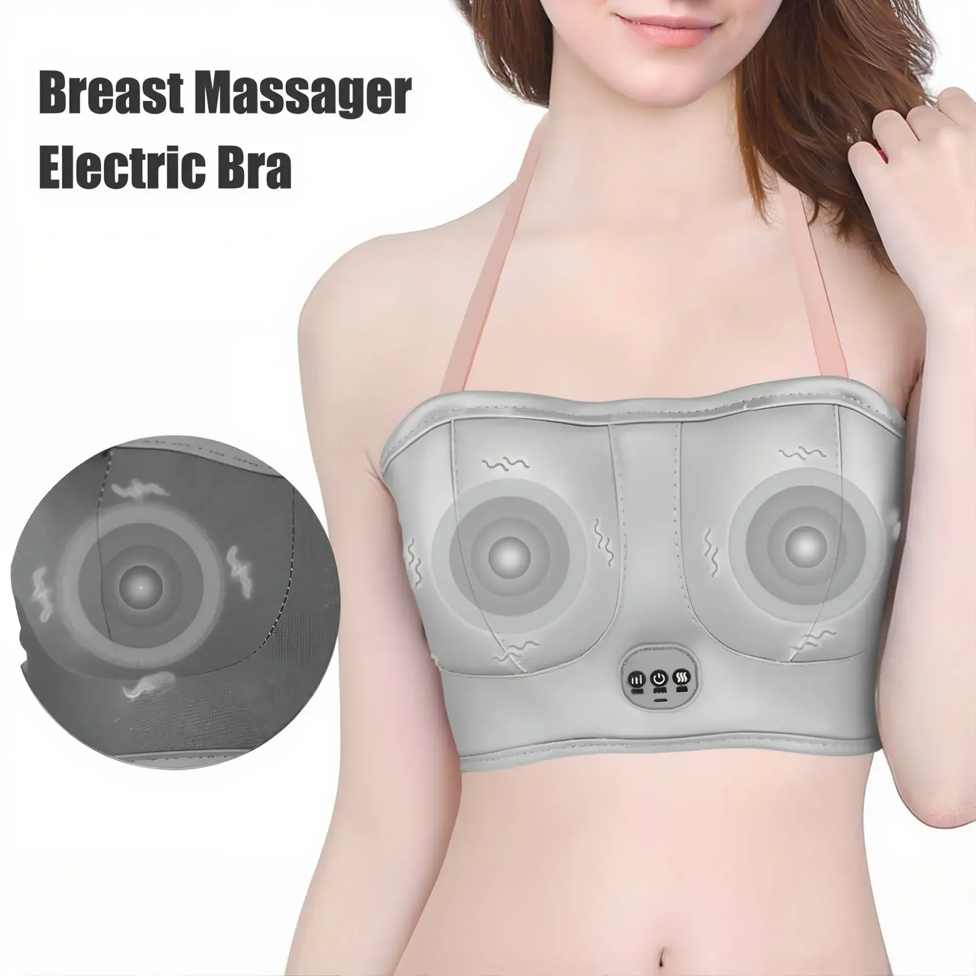 Practical bestseller  Enlargement Instrument Multi-vibration Hot Teaching, Kneading Bra Massage Chest Breast Milk Enlargement