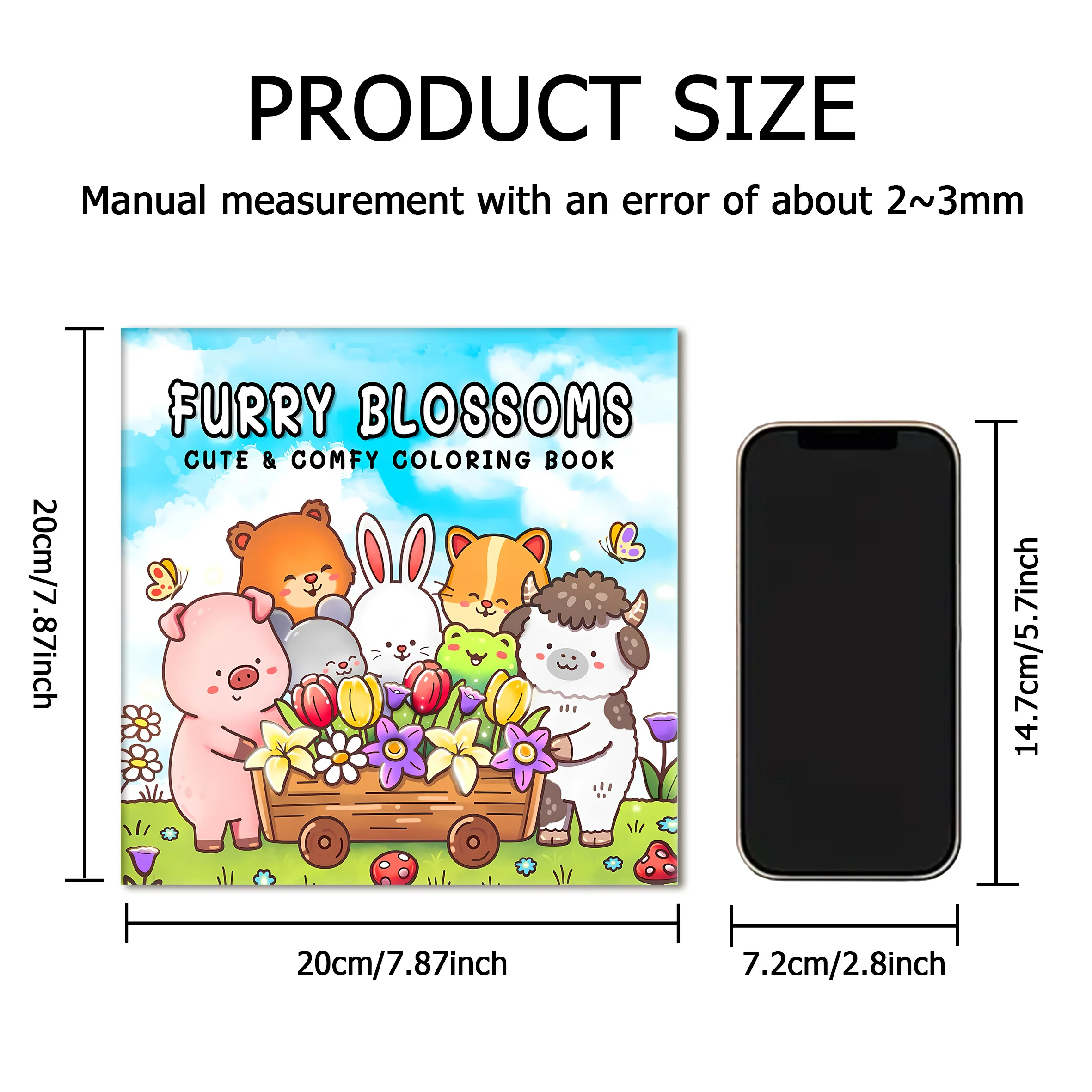 FURRY BLOSSOMS Bold-easy Patterns Coloring Book for Adults Cute Drawing Book Perfect Gift for Party and Birthday