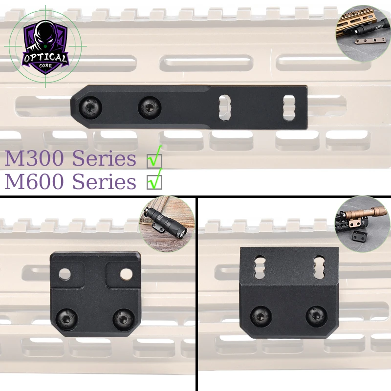 

Tactical Flashlight Metal CNC Offset Base For M300/M600 Scout Light Mount M-LOK Keymod System Picatinny Rail Fixed Bracket