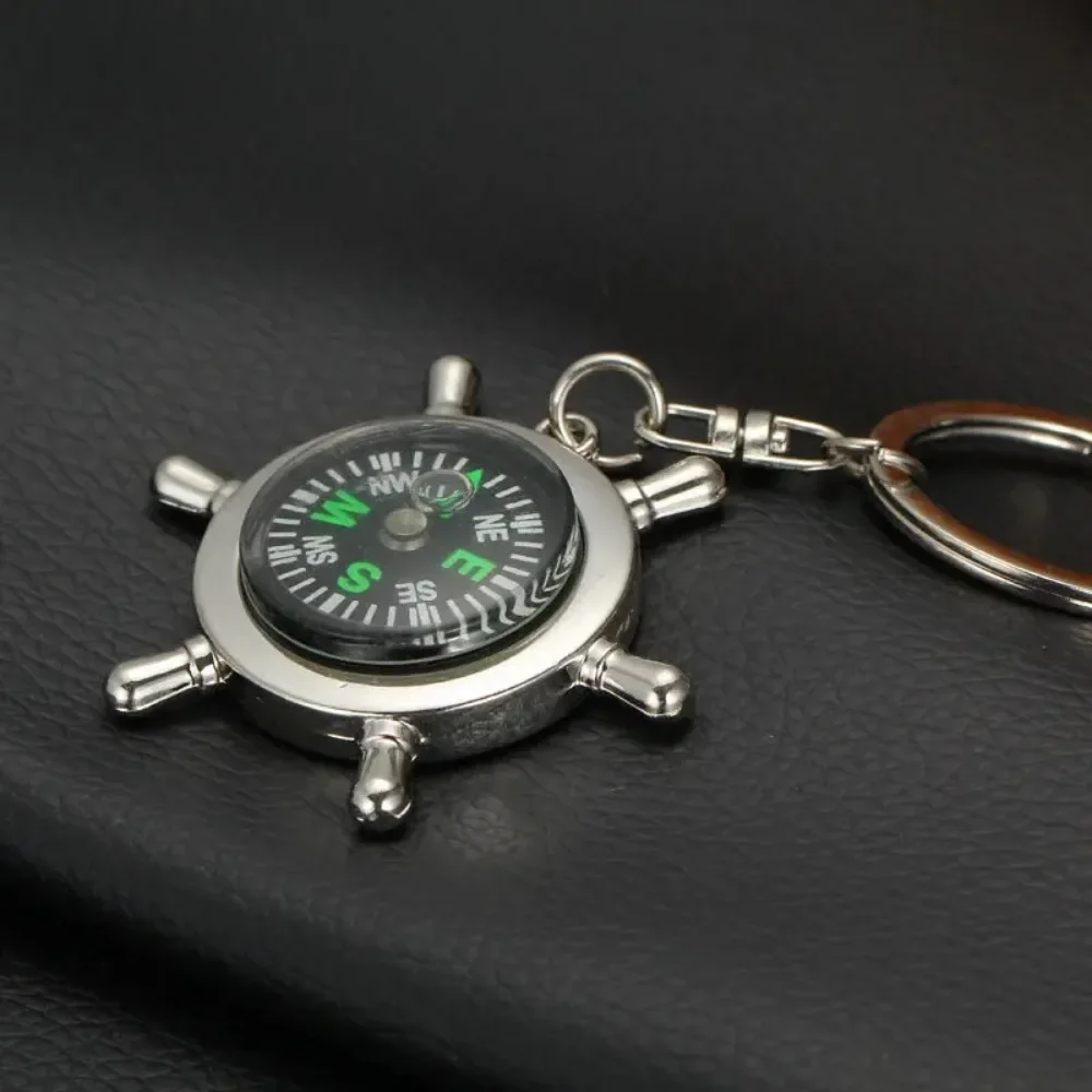 New Simple Trendy Captain Compass Keychain High-end Fashion Keychain Engraved Men's and Women's Birthday Keychain