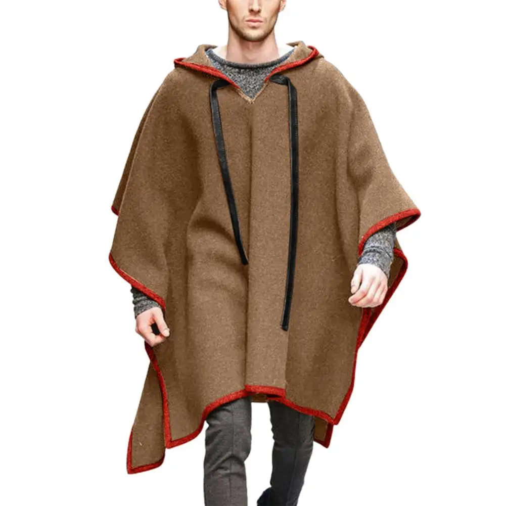 Special Men Jacket  Halloween Vintage Men Coat  Solid Color Irregular Hem Cape Coat