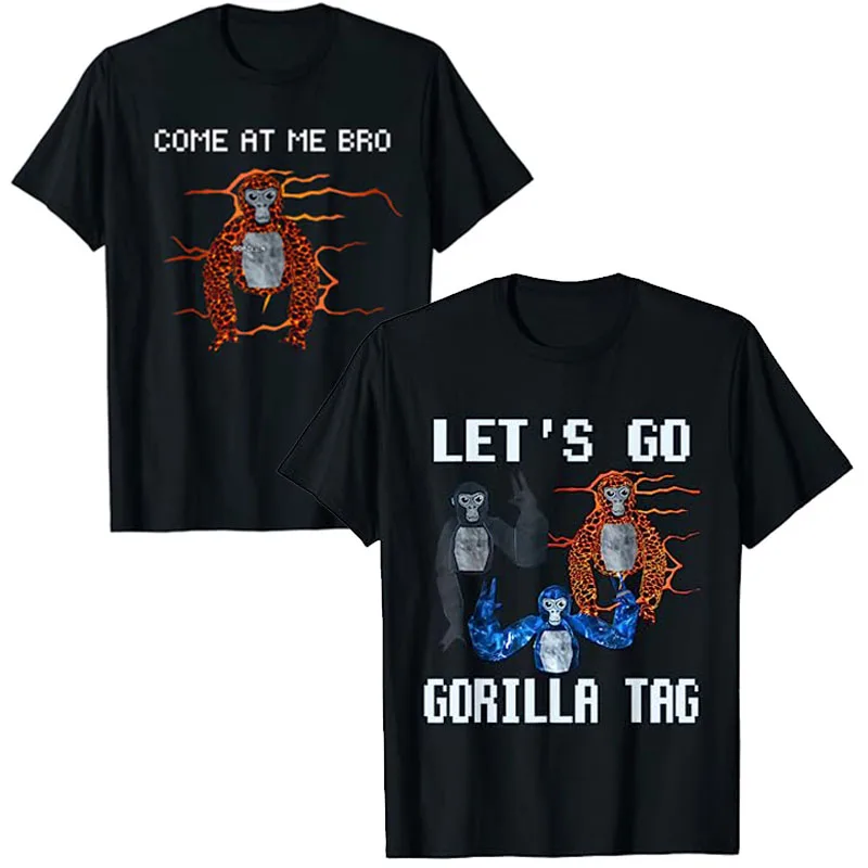 Let\'s Go Gorilla Tag T-Shirt for Kids VR Gamer Tee Adult Teens Clothes Short Sleeve Humor Funny Cute Animal Print Graphic Outfit