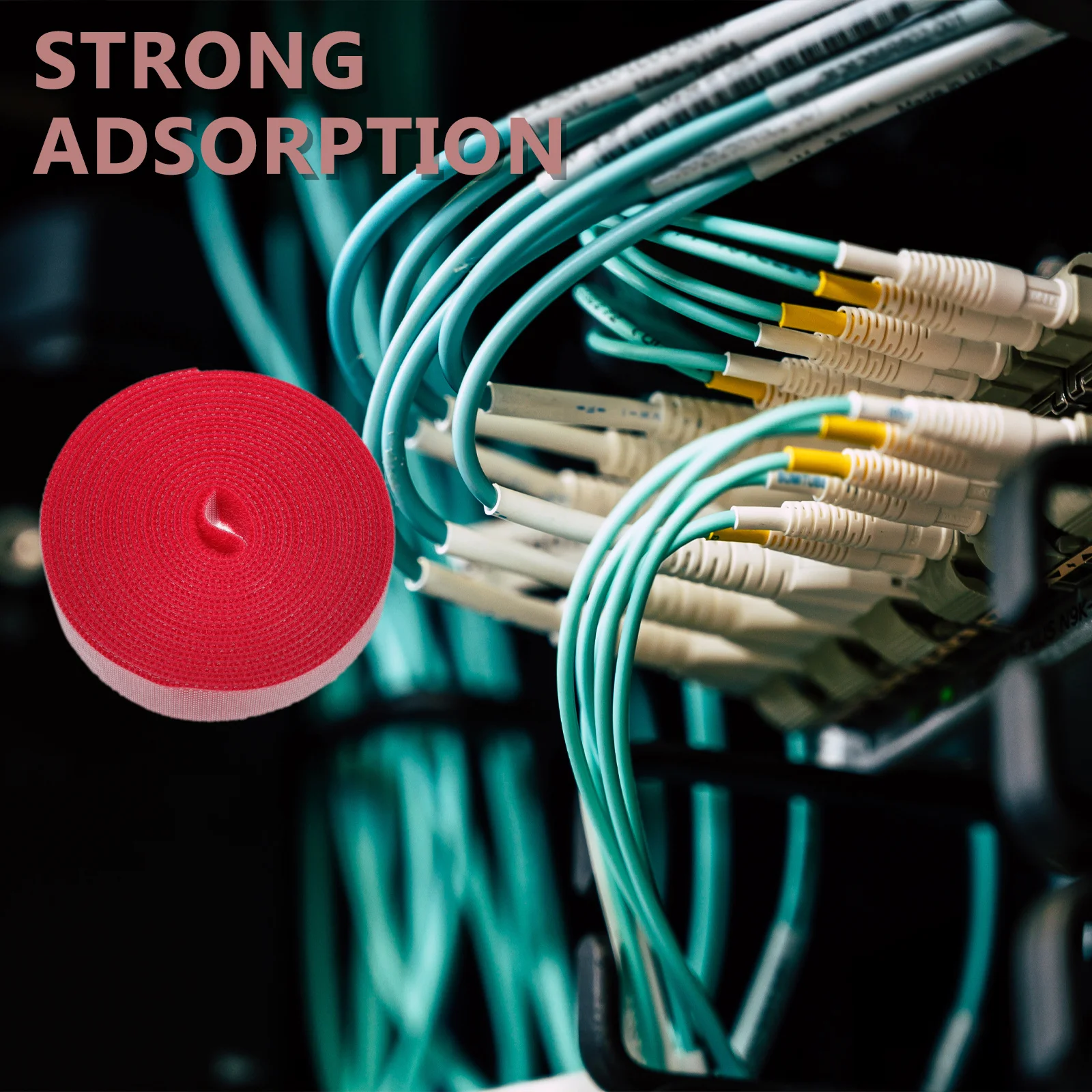 ربطات كابل قابلة لإعادة الاستخدام بطول 2 متر، أغطية سلكية ممتازة شديدة التحمل لإدارة الأسلاك وأشرطة تثبيت منظم الكابلات للمكتب المنزلي