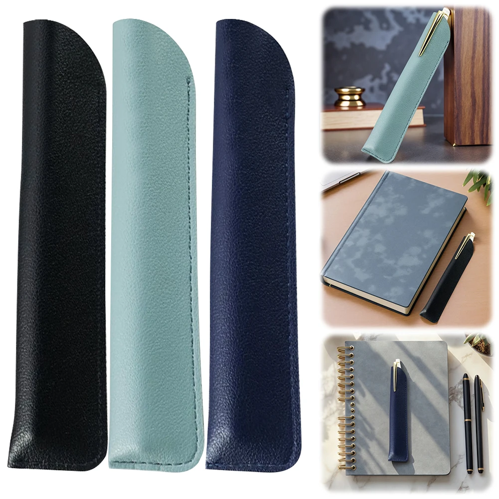 

PU Leather Pen Protection Cover Lightweight Ballpen Storage Bag Portable Pen Sleeve Pouch for Office Company