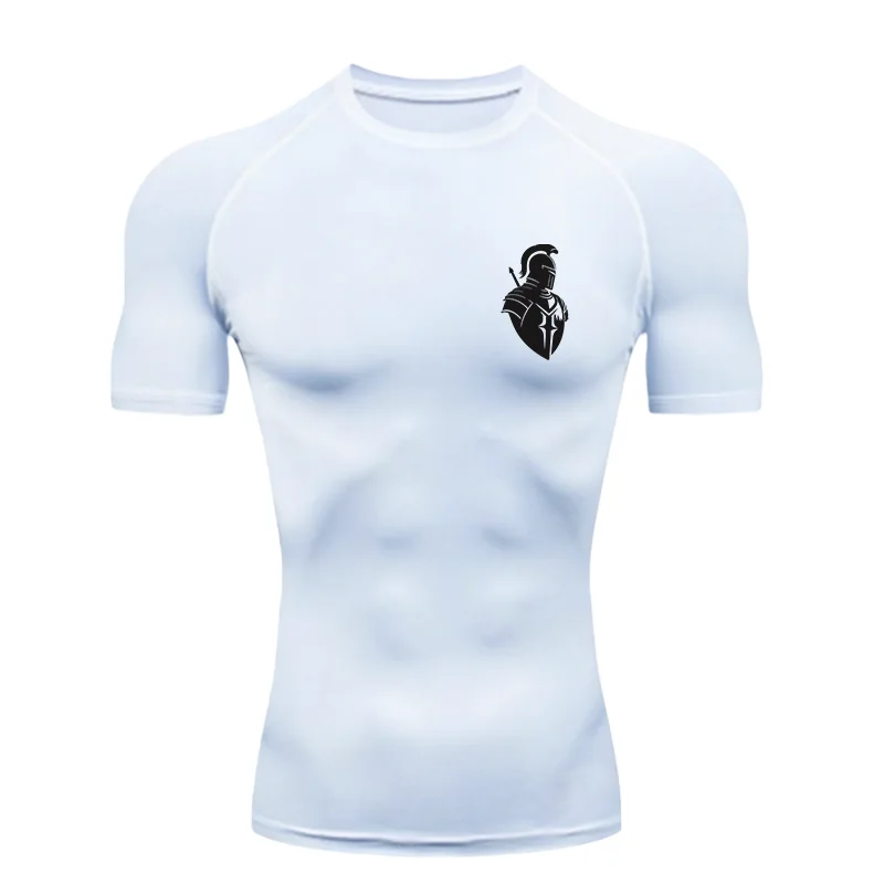 Black Samurai Helmet 2026 Men Sports T-shirt Training Fitness Compression Rashguard Tops Quick Dry Short Sleeve T-Shirt For Men
