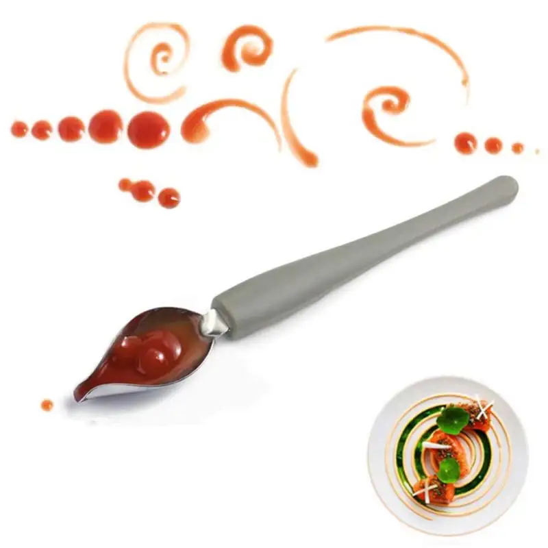 Cuchara decorativa para Chef, herramienta de dibujo de comida para Sushi, diseño de plato de aderezo para salsa, postre, utensilios para hornear, pastel, gastronomía, cuchara de café