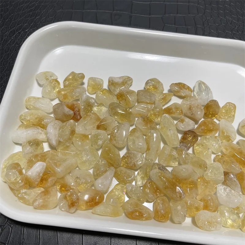 96pcs Natural Quartz Brazil Citrine Tumbled Crystal Healing Stones