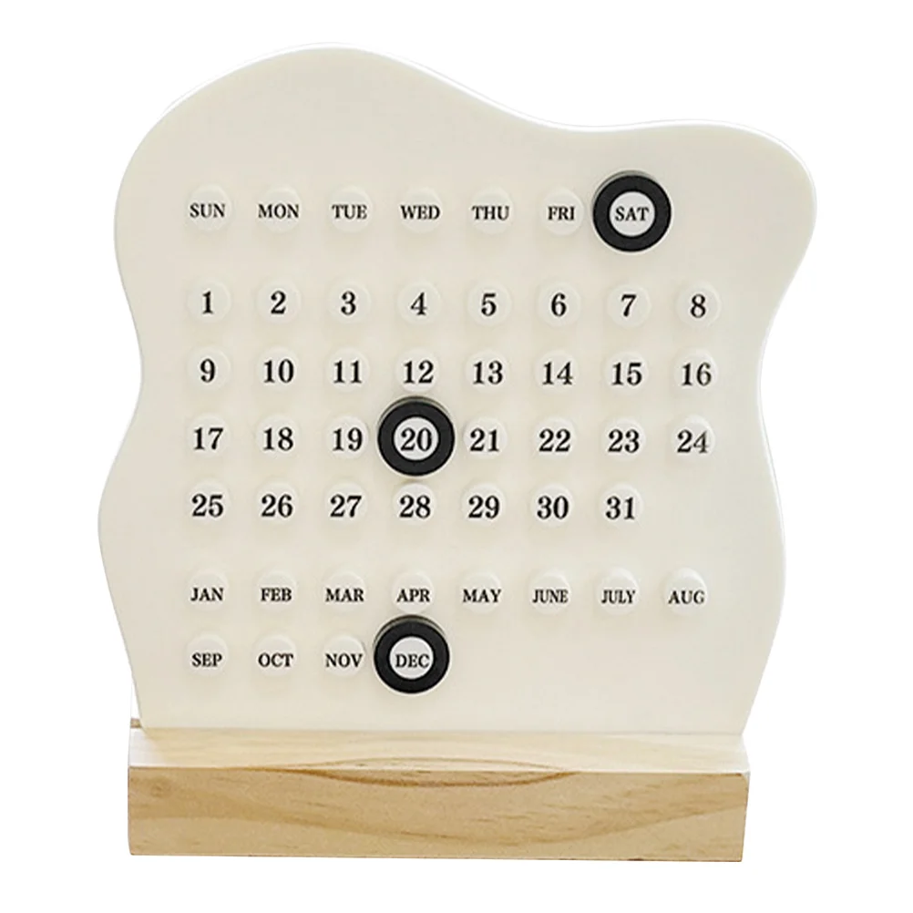 

Вечный настольный календарь из дерева: креативный минималистичный дизайн, функциональный трекер дат для декора офисного стола и организации пространства в комнате