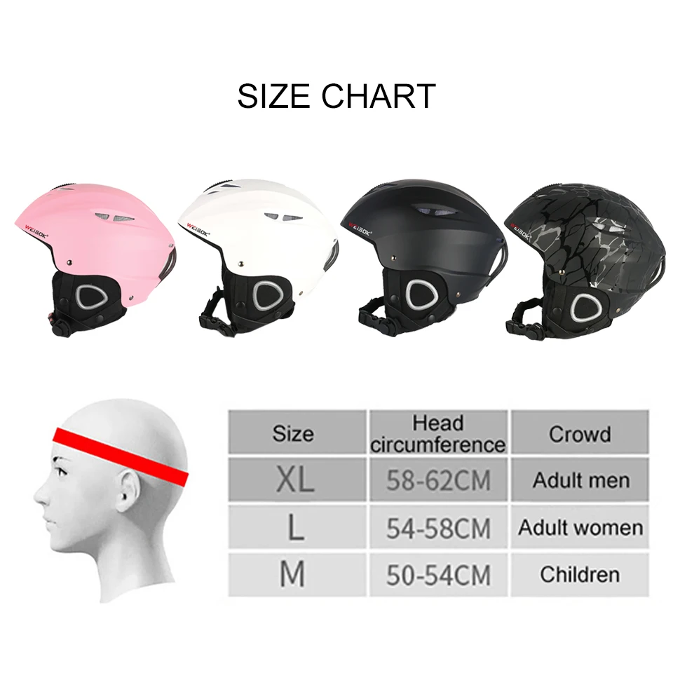 Adult Ski Helmet Men Women Adjustable Lightweight Skiing Snowboard Snow Sports Thickened Warmth Professional PC+EPS Helmet