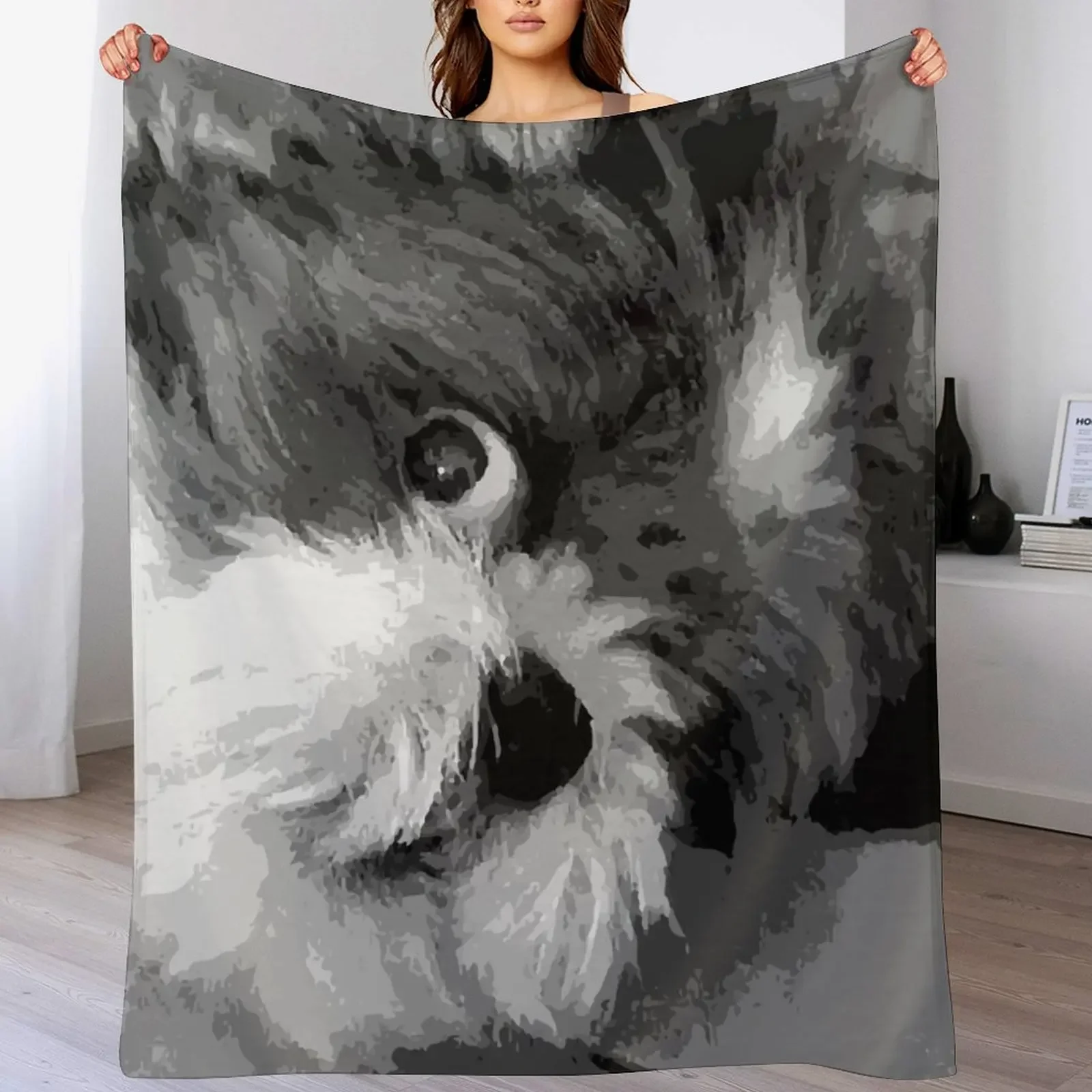 

Say What Cute Shih Tzu dog art Throw Blanket Shaggy for sofa warm for winter Blankets