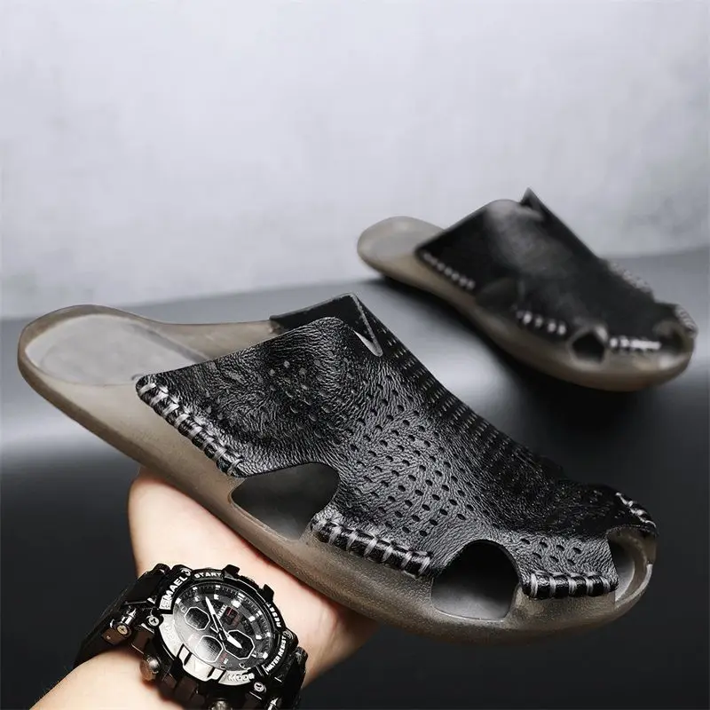 Men's Genuine Leather Covered Toe Slip-On Mules Casual Easy Wear 2026 New Style