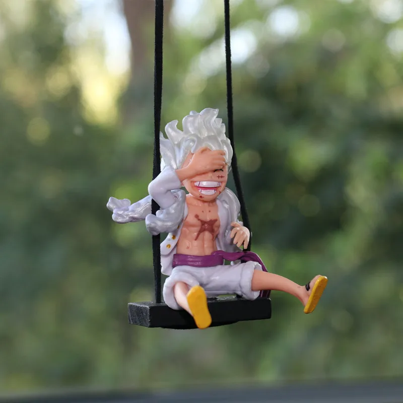 ONE PIECE Anime Car Hanging Ornament Nika Luffy Swing Decor for Rearview Mirror