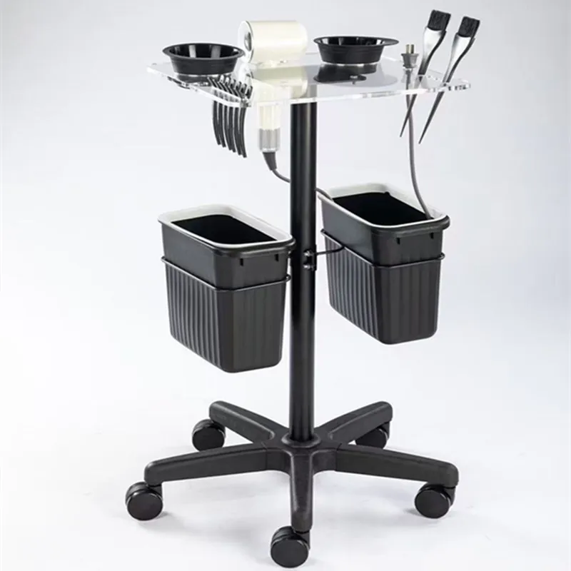 New Modern Iron Multi-Purpose Portable Rotatable Movable Hair Salon & Household Perming Dyeing Tool Rack Storage Cart Trolley