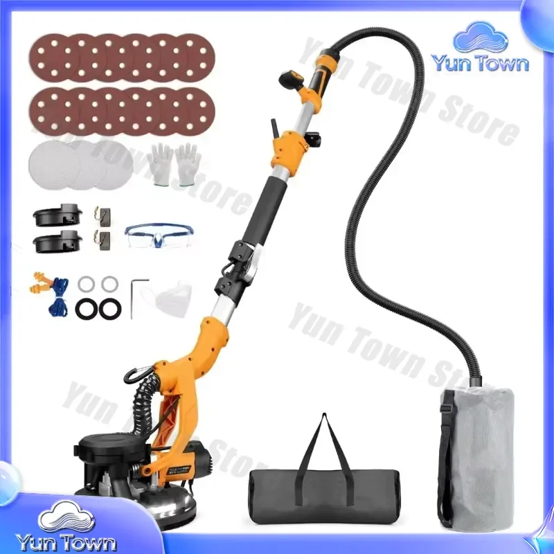 for DIY electric wall putty sander 220V for drywall sanding machine with large folding handle lamp for wall plaster smoothing