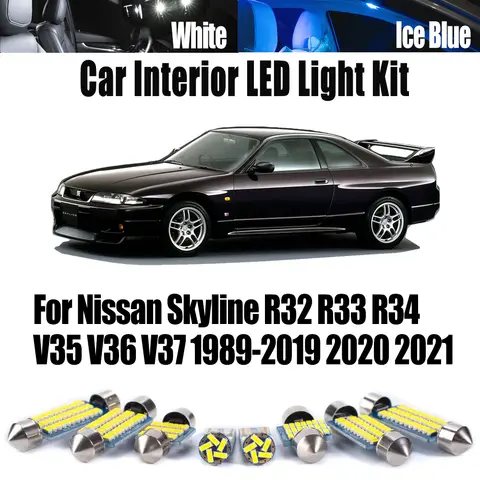 LED Interior Map Dome ​Trunk  Door Light Kit For Nissan Skyline R32 R33 R34 V35 V36 V37 1989-2018 2019 2020 2021 Car Accessories