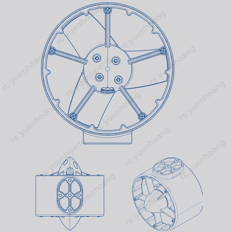 Propulsor submarino ROV de 12V-24V, paleta de 3 aspas, Motor sin escobillas de 20A y 400W con empuje grande de 7kg para Robot RC, barco no tripulado