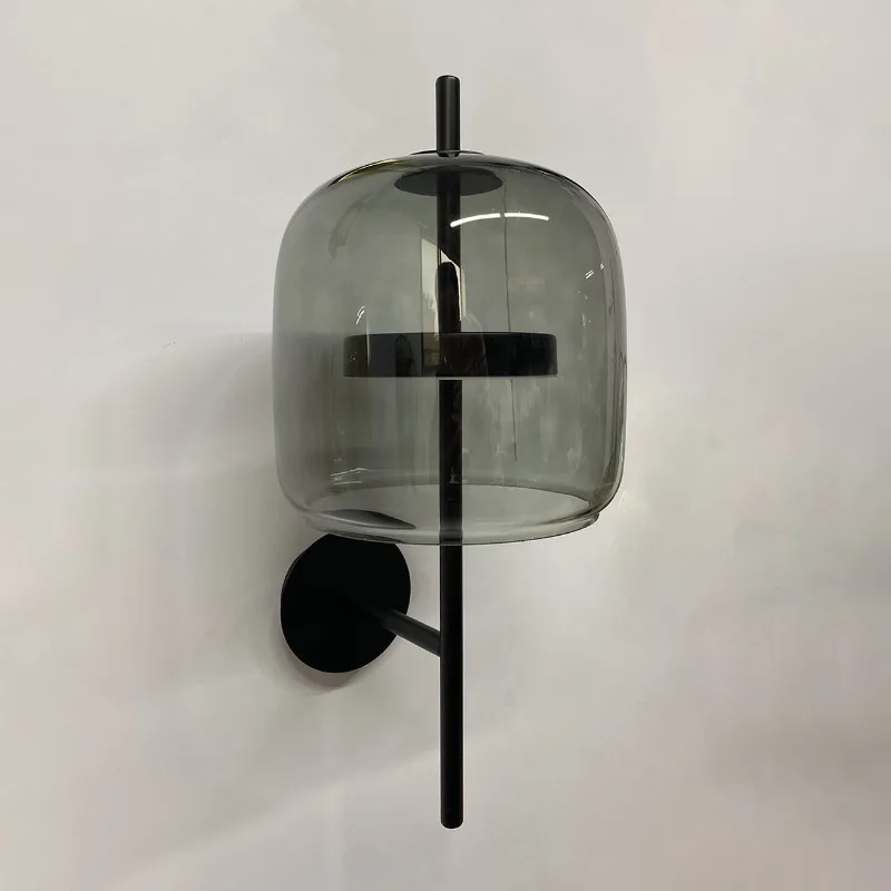 

Postmodern light luxury wall lamp creative simplicity and warmth study bedroom corridor Nordic hotel glass decorative aisle lamp