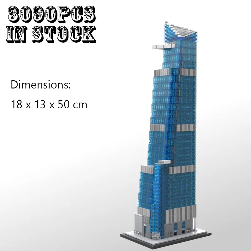 MOC-183374 Building Blocks New York City Hudson Yards 1:800 Scale Skyscraper Creative Assembly Toy Birthday Christmas Gifts