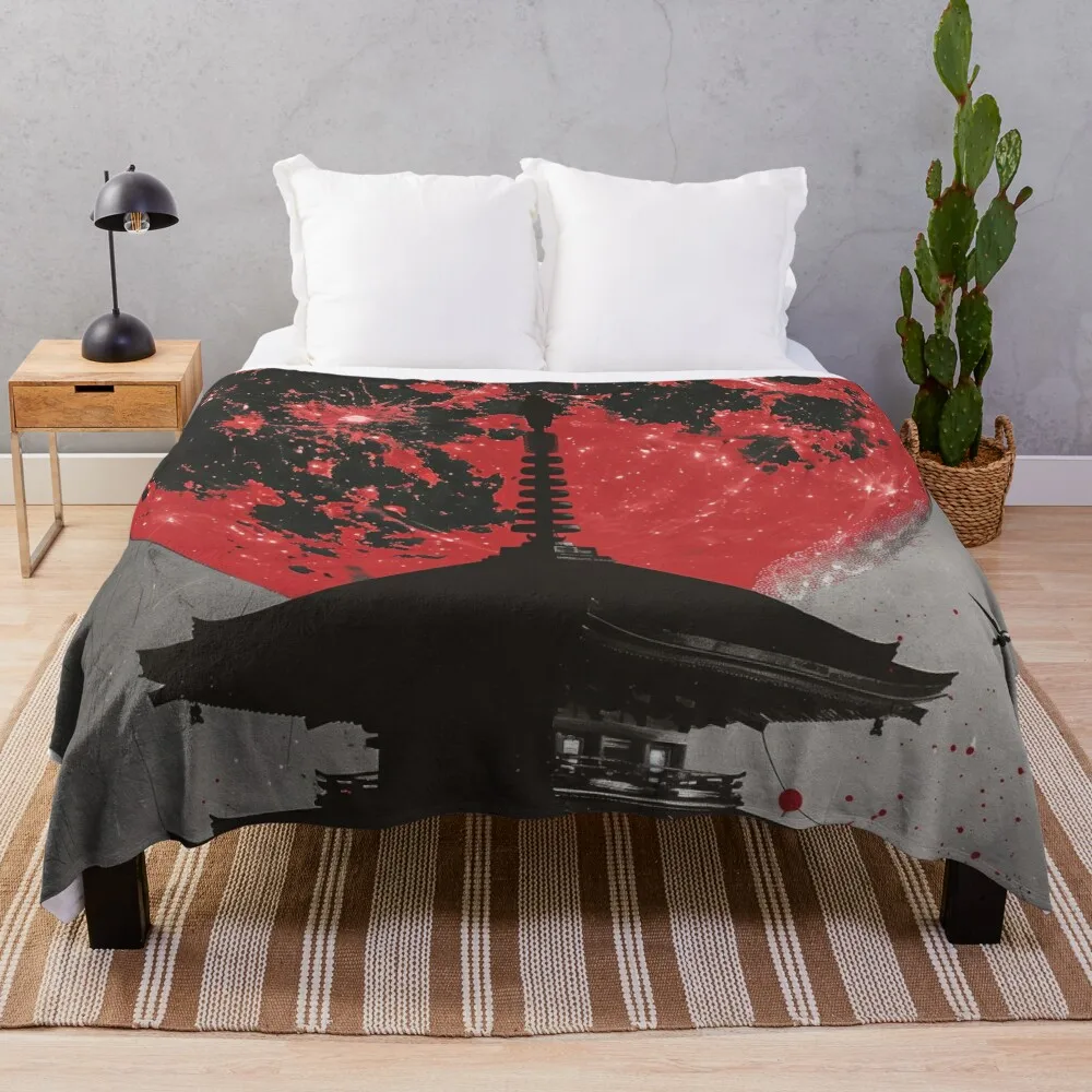 Crimson Eclipse Throw Blanket Retros Bed covers Sleeping Bag Blankets