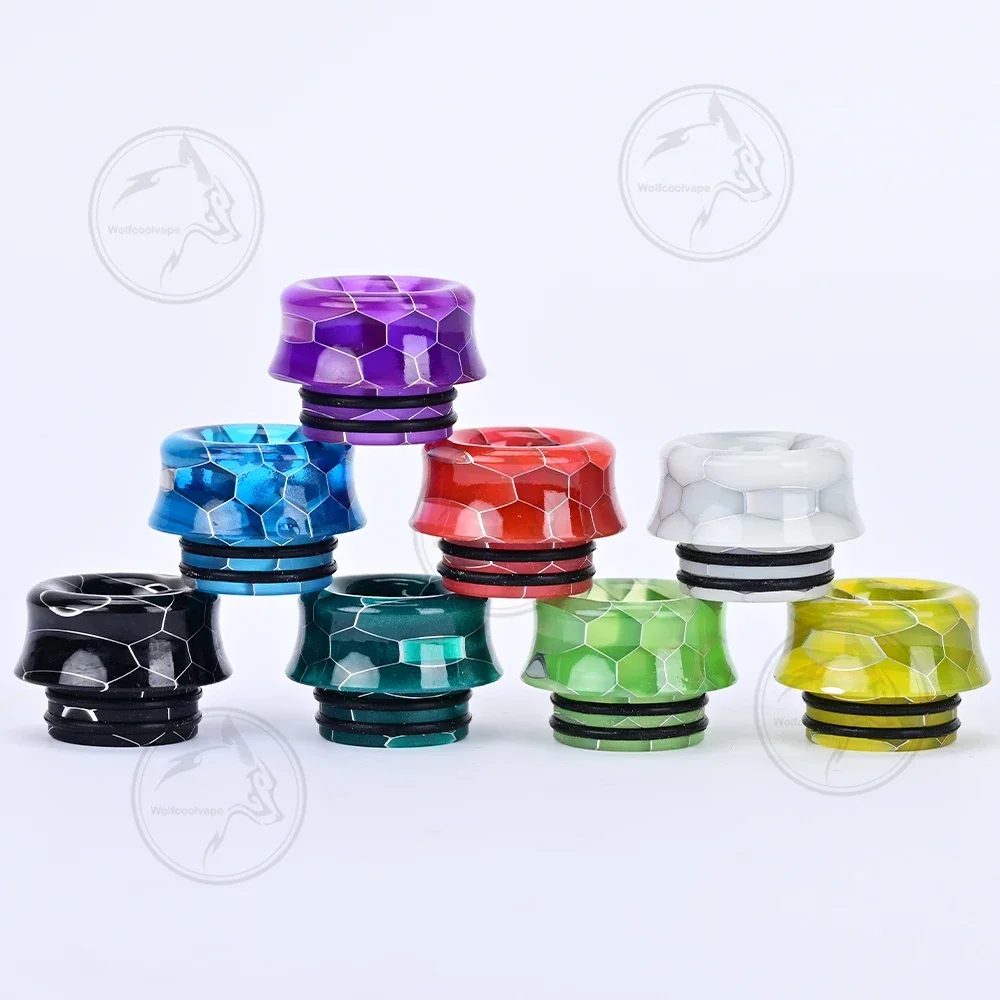 

8pcs wolfcoolvape 810 Drip Tips Resin Mouthpiece Random Color for Vape RDA RTA Tanks Wide Bore Vaping Accessories