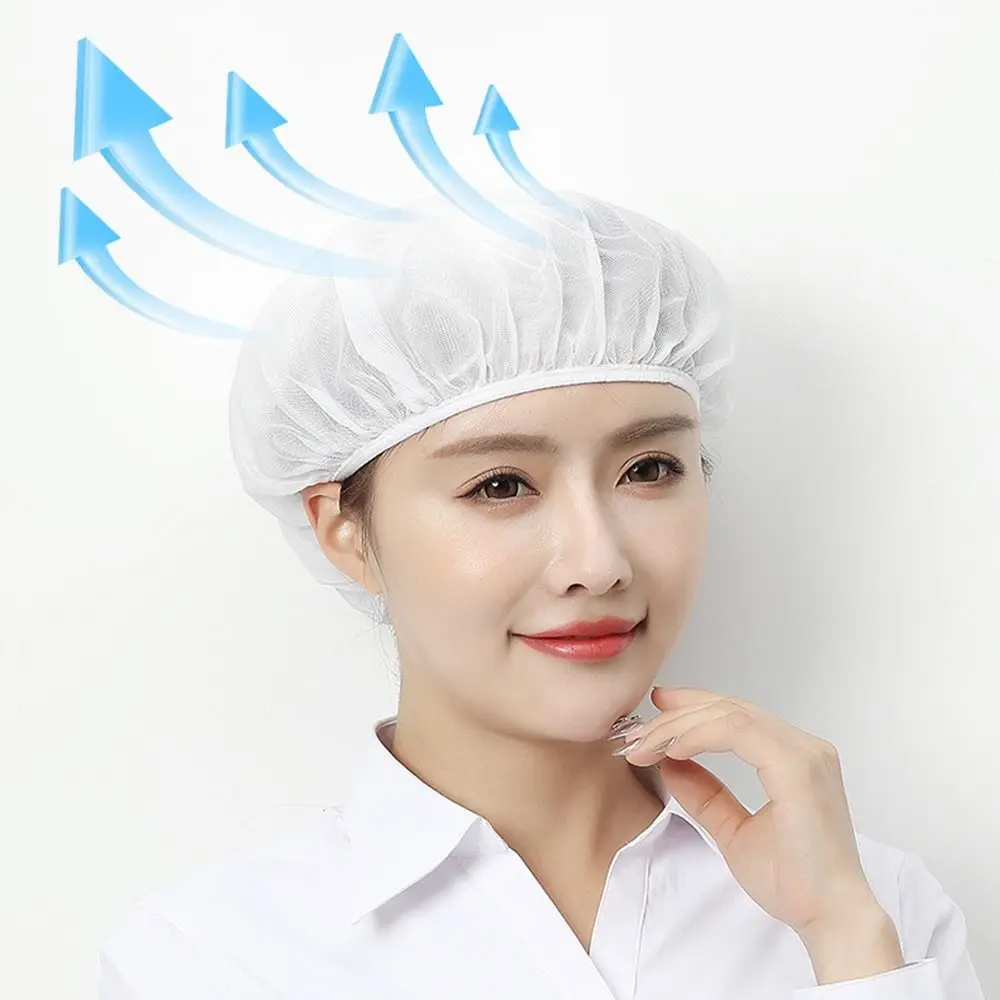Durable Elastic Mesh Work Hat Dust-proof Breathable Catering Work Wear Oil-Resistant Chef Hat Food Service