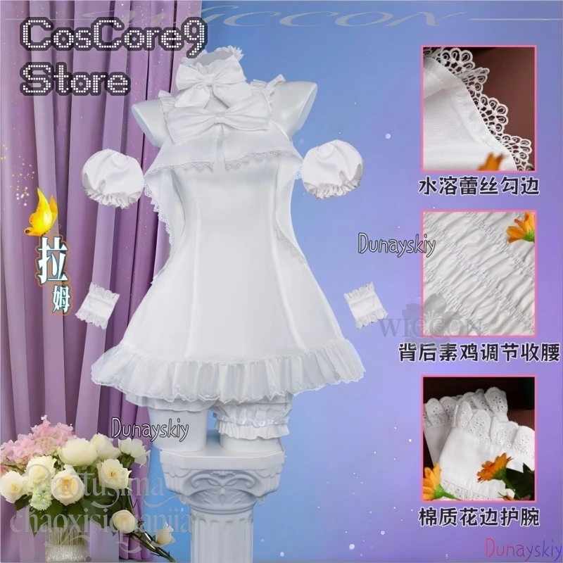 jirai kei wig Halloween Christmas party cosplay Ram Rem costume Sweet Angel Pure white pajamas kawaii cute dress anime RE:zero 0 - view 2