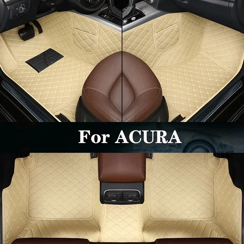 New Side Storage Bag With Customized Leather Car Floor Mat For ACURA Legend Integra RLX Astra CL RSX Auto Parts