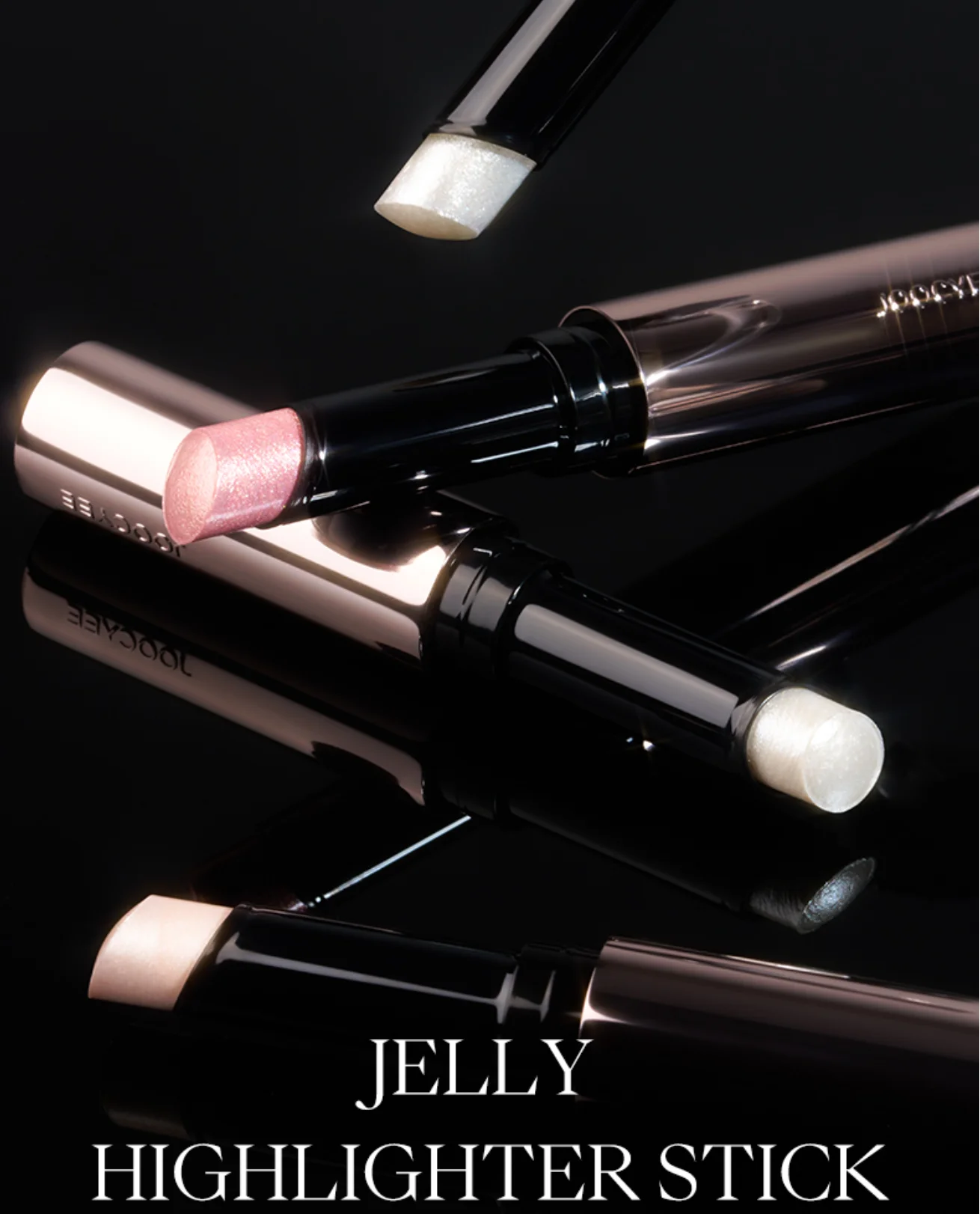 JOOCYEE Jelly Highlighter Stick Long-wearing Weightless feel on the skin Long-lasting Waterproof Champagne Cosmetics Face Makeup