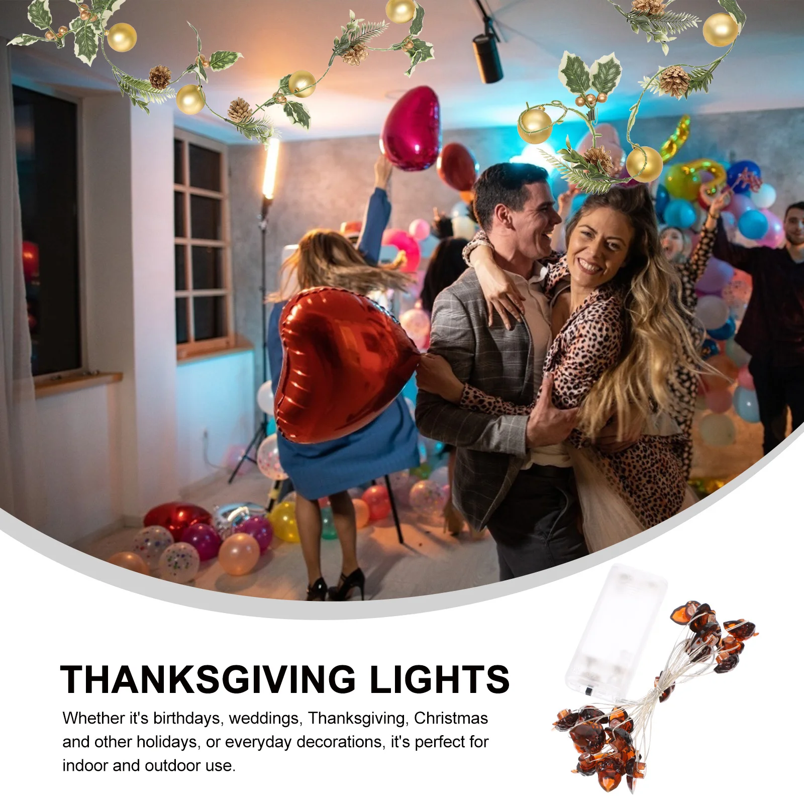 

20-Led Christmas Ball String Lights Warm White For Bedroom Holiday Decor Indoor Outdoor Festival Party Decoration