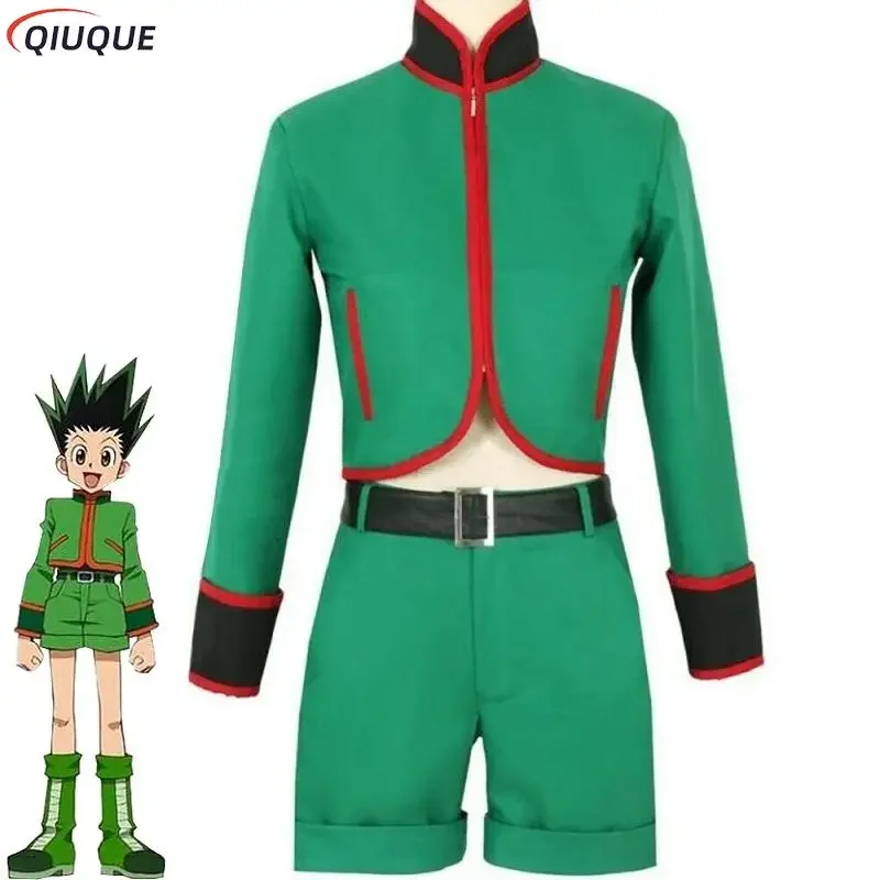 Sn60 anime Hunter x Hunter Gon Freecss cosplay costume green suit Halloween Christmas party Carnival men women cosplay costume 1