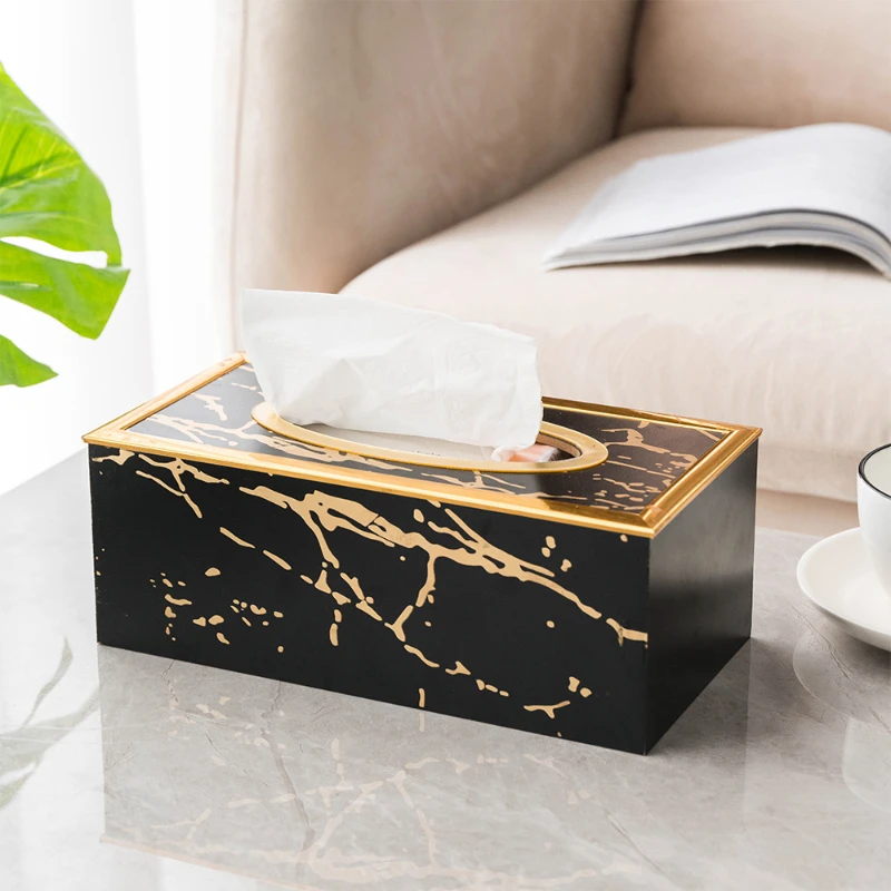 Modern Marble Acrylic Tissue Box Napkin Holder Living Room Decor Office Desk Decor Toilet Paper Holder Case Dispenser Home Decor