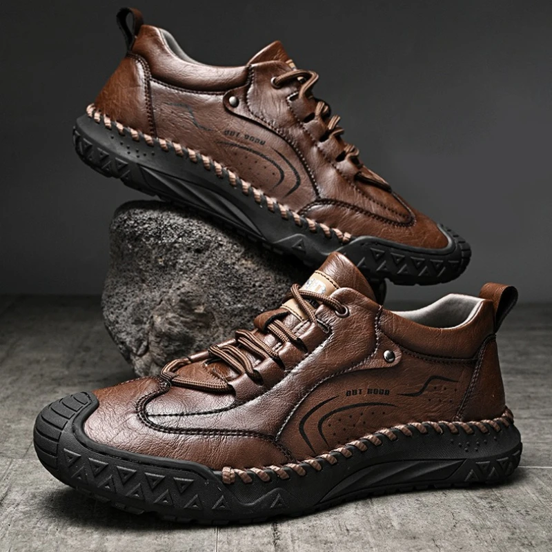 

2026 Мужская кожаная повседневная обувь, удобная дышащая деловая обувь, кроссовки, обувь для вождения, мужские лоферы, мокасины, большие размеры 48